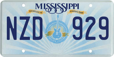 MS license plate NZD929