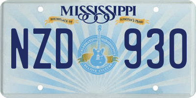 MS license plate NZD930