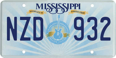 MS license plate NZD932