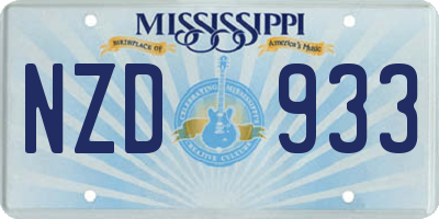 MS license plate NZD933