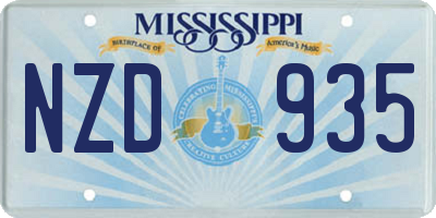 MS license plate NZD935