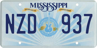MS license plate NZD937