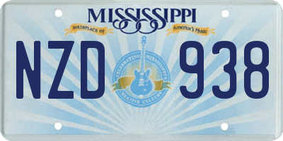 MS license plate NZD938