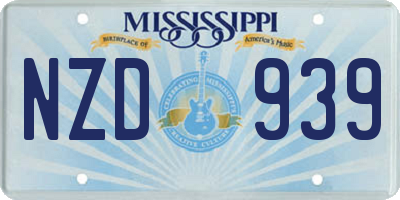 MS license plate NZD939