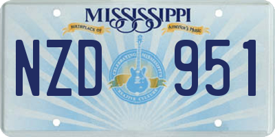 MS license plate NZD951
