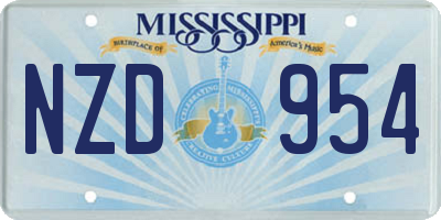MS license plate NZD954