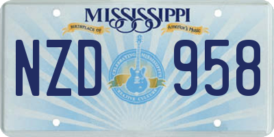 MS license plate NZD958