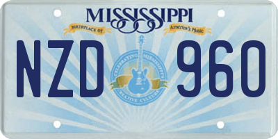 MS license plate NZD960