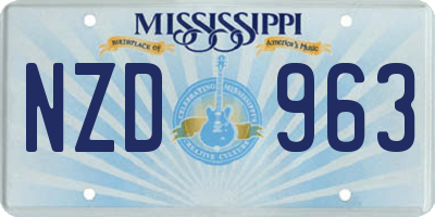 MS license plate NZD963