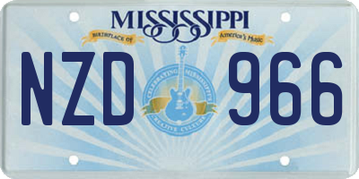 MS license plate NZD966