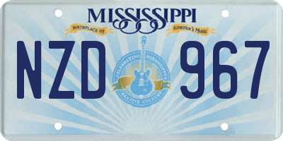 MS license plate NZD967