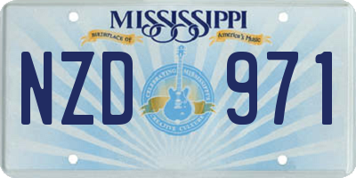 MS license plate NZD971