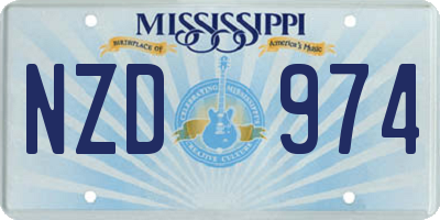 MS license plate NZD974