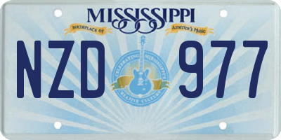 MS license plate NZD977