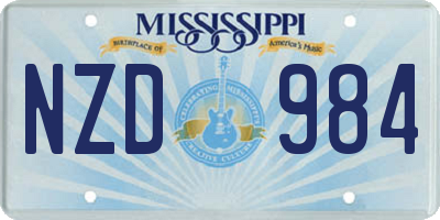 MS license plate NZD984