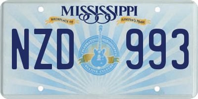 MS license plate NZD993