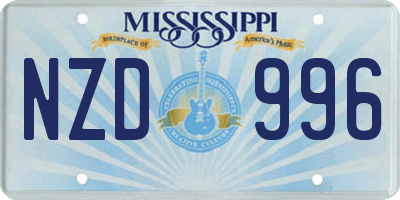 MS license plate NZD996
