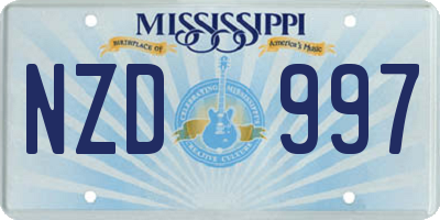 MS license plate NZD997