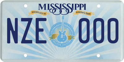 MS license plate NZE000