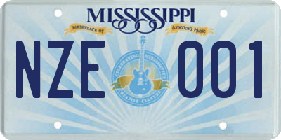 MS license plate NZE001