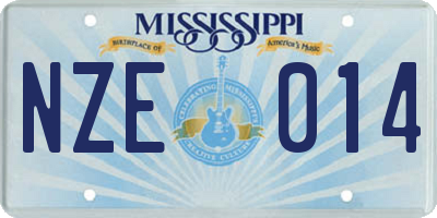 MS license plate NZE014