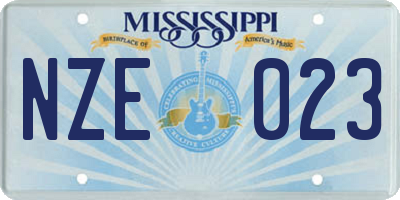 MS license plate NZE023