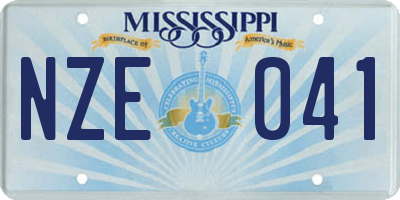 MS license plate NZE041