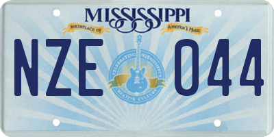 MS license plate NZE044