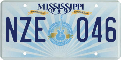 MS license plate NZE046