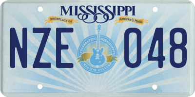MS license plate NZE048