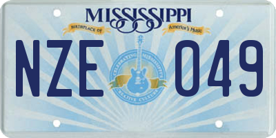 MS license plate NZE049