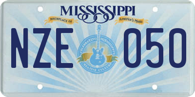 MS license plate NZE050