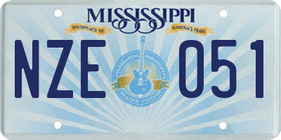 MS license plate NZE051