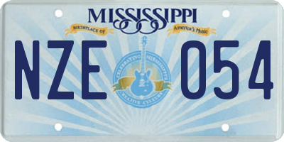MS license plate NZE054