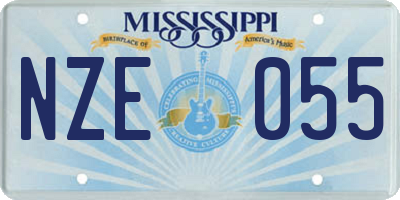 MS license plate NZE055