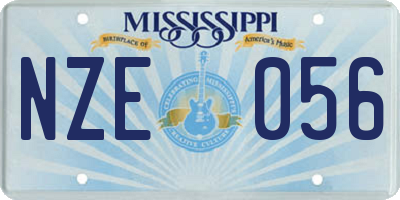 MS license plate NZE056