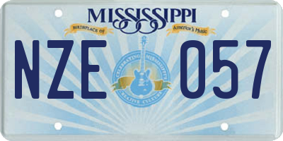 MS license plate NZE057