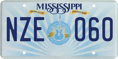MS license plate NZE060