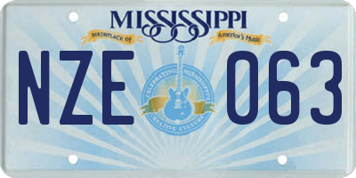 MS license plate NZE063