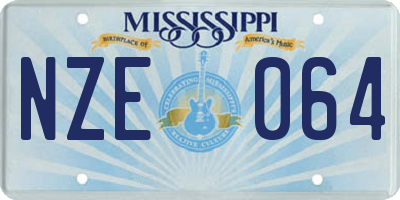 MS license plate NZE064