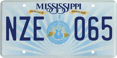 MS license plate NZE065