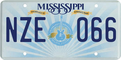 MS license plate NZE066