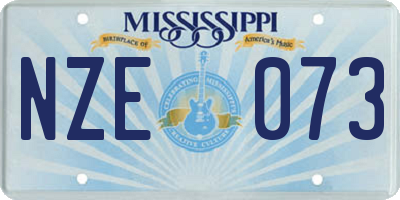 MS license plate NZE073