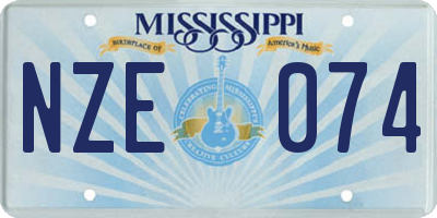MS license plate NZE074