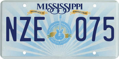 MS license plate NZE075