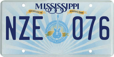 MS license plate NZE076