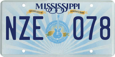 MS license plate NZE078