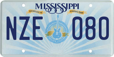MS license plate NZE080