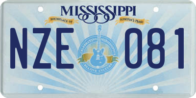 MS license plate NZE081