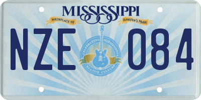 MS license plate NZE084